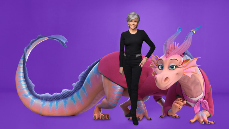   Jane Fonda och hennes karaktär The Dragon i 'Luck', med premiär 5 augusti 2022 på Apple TV+.