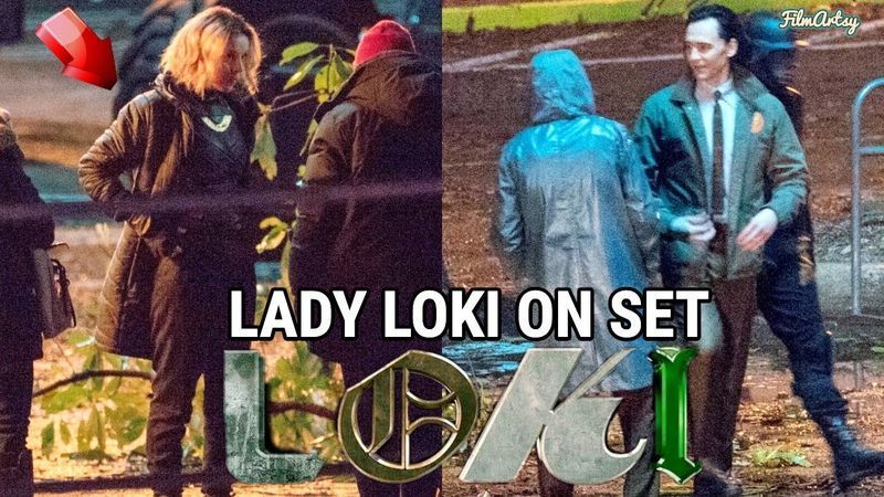 Die Lady Loki am Set.