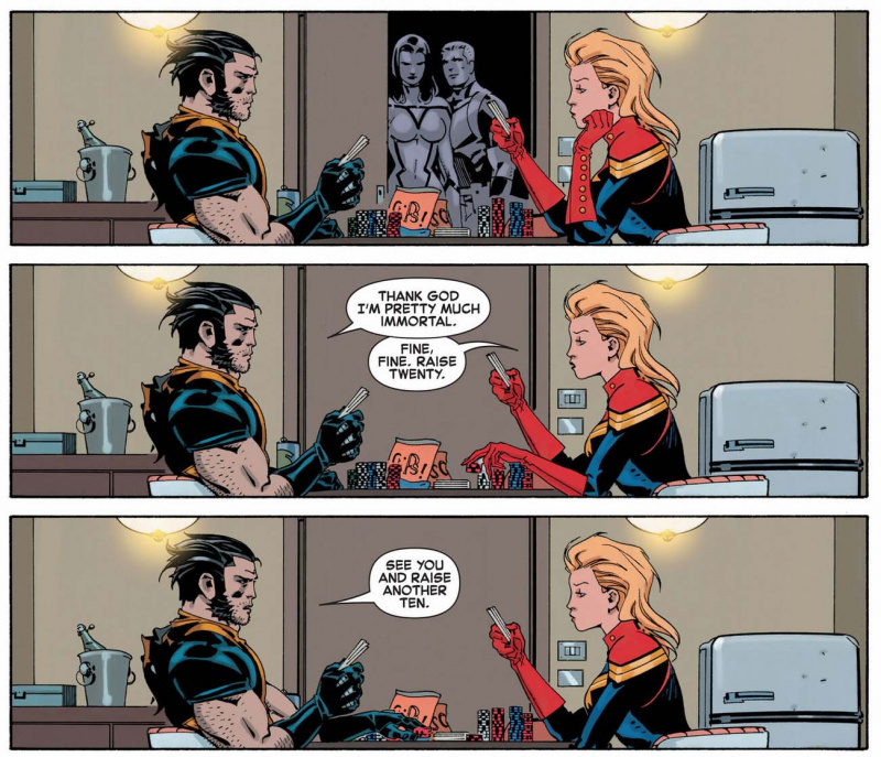  Wolverine ir Captain Marvel draugystė