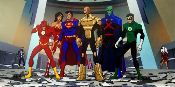   Justice League crisis op twee aarden 2010 filmrecensie flash wonder woman superman lex luthor martian manhunter groene lantaarn
