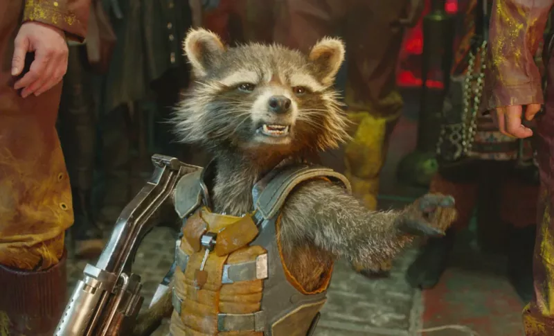   Bradley Cooper a exprimat personajul lui Rocket Raccoon din Guardians of the Galaxy.