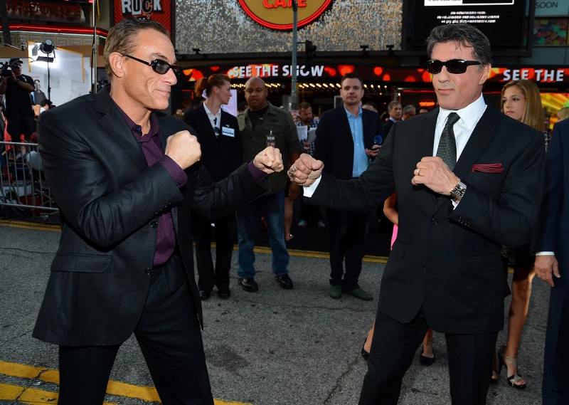   Jean-Claude Van Damme og Sylvester Stallone