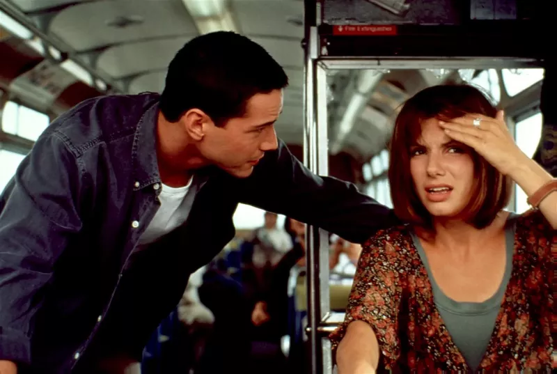   Keanu Reevesas ir Sandra Bullock filme „Speed“ (1994 m.)