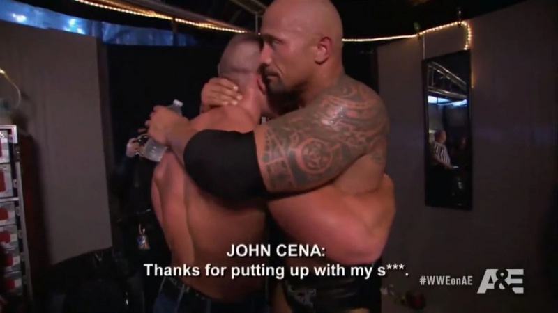   Dwayne Johnson ja John Cena selvittävät kilpailunsa kulissien takana