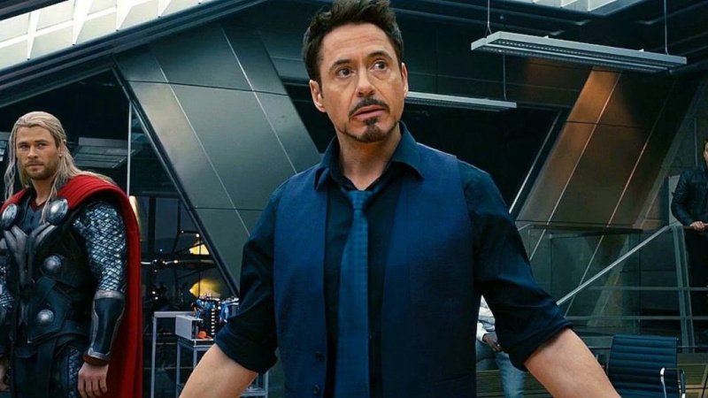   Robert Downey Jr. egy állóképen a Bosszúállók: Ultron korából