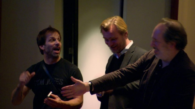   (Da esquerda para a direita): Zack Snyder, Christopher Nolan e Hans Zimmer