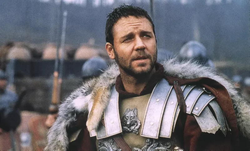   Russel Crowe jako Maximus w Gladiatorze
