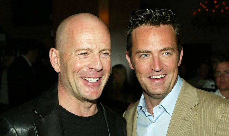   Matthew Perry apreciou Bruce Willis por ser"a good guy."