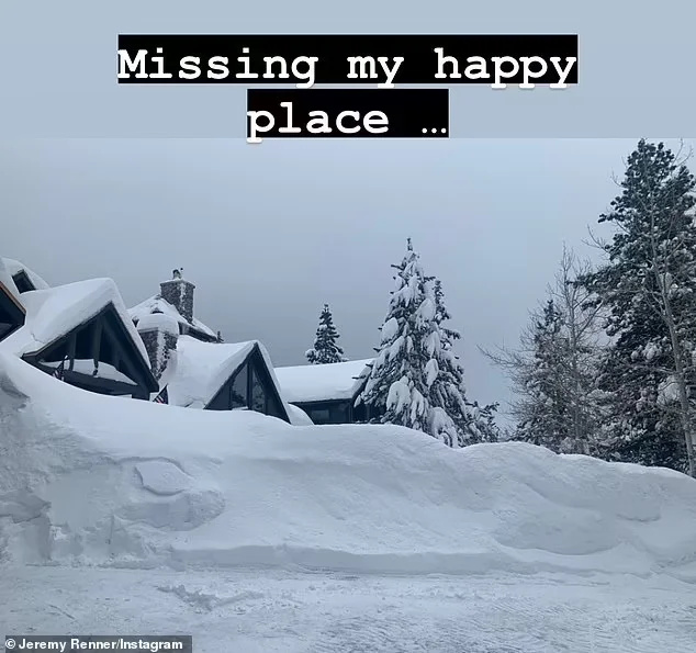   Sniego dengto dvaro nuotrauką paskelbė Jeremy Renner