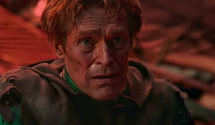   Willemas Dafoe kaip žaliasis goblinas filme „Žmogus-voras: nėra kelio namo“.