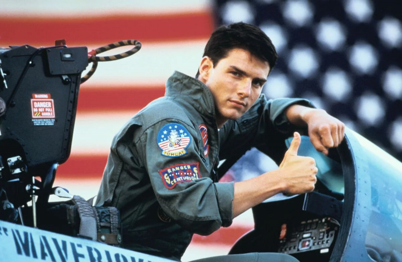   Tom Cruise in de Top Gun-film uit 1986