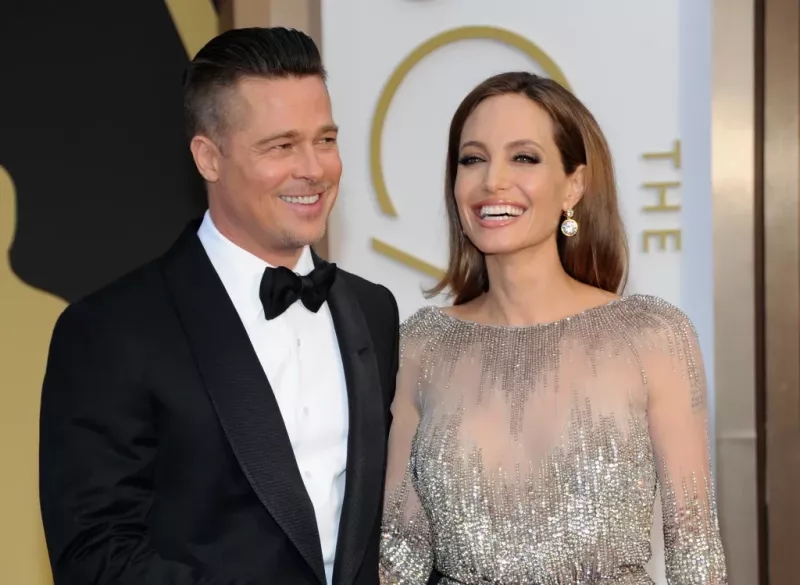   Τζολί's then-husband Brad Pitt vowed to never film intimate scenes again due to family