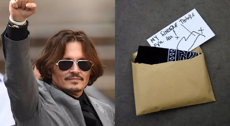   Johnny Depp, iyi dileklerde bulunanlara el yazısıyla teşekkür notları dağıtıyor