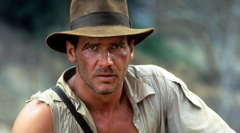   Harrison Ford vo filme a ako Indiana Jones