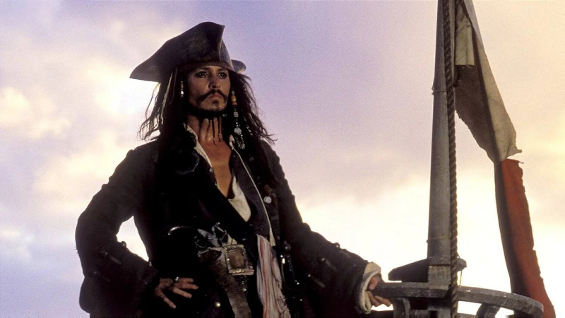   Johnny Depp kapten Jack Sparrow rollis filmis Kariibi mere piraadid