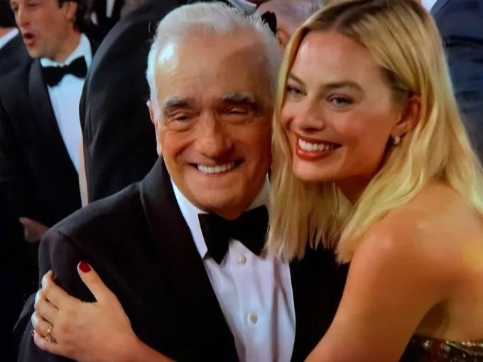   Margot Robbie con Martin Scorsese
