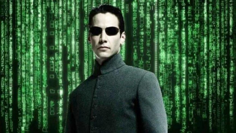   Keanu Reeves เป็น Neo ในภาพยนตร์เรื่อง Matrix ดั้งเดิม 1