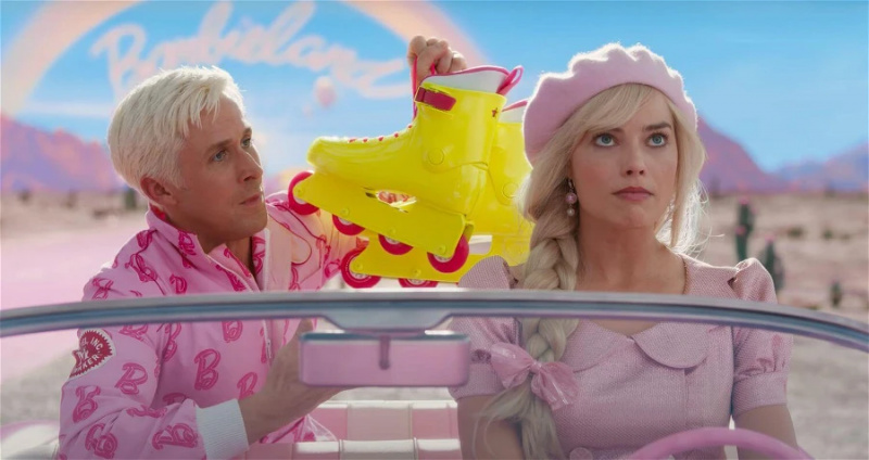   Margot Robbie (Barbie) és Ryan Gosling (Ken) a Barbie-ban (2023)