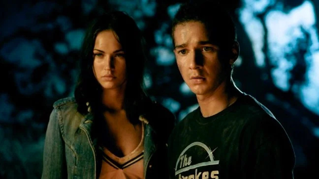   Megan Fox ir Shia LaBeouf filme „Transformeriai“.