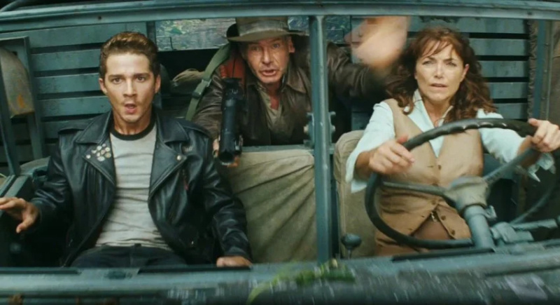   Shia LaBeouf, Harrison Ford y Karen Allen en Indiana Jones 5