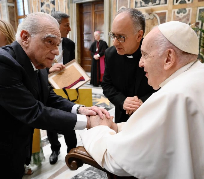   Martin Scorsese z papieżem Franciszkiem
