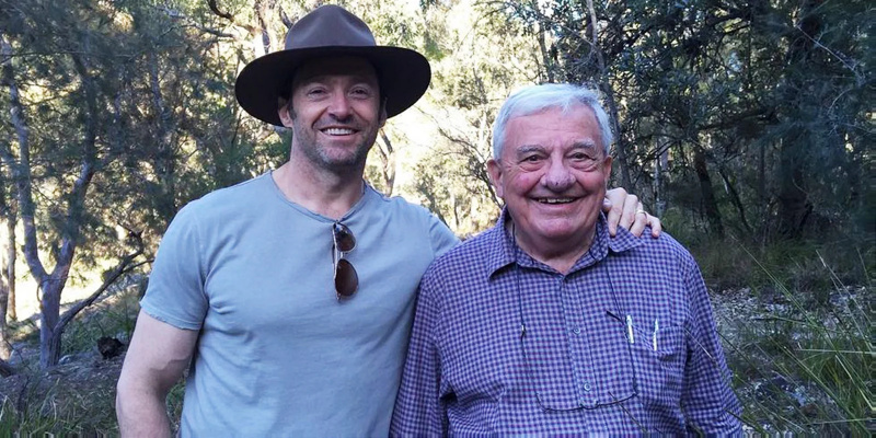   Hugh Jackman com seu pai Christopher Jackman