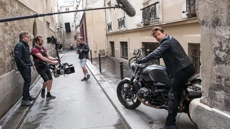   Tom Cruise på uppsättningarna av Mission Impossible 7
