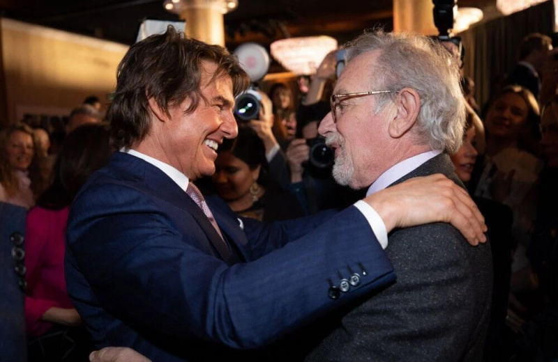   Tomas Cruise'as ir Stevenas Spielbergas „Oskarų“ pietuose