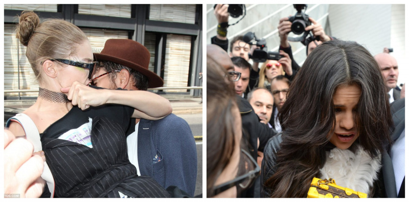   Gigi Hadidot és Selena Gomezt megtámadták a rajongók az események során