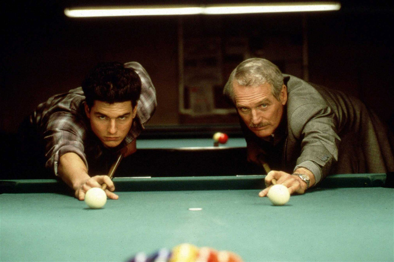  Paul Newman และ Tom Cruise ในภาพนิ่งจาก The Colour of Money