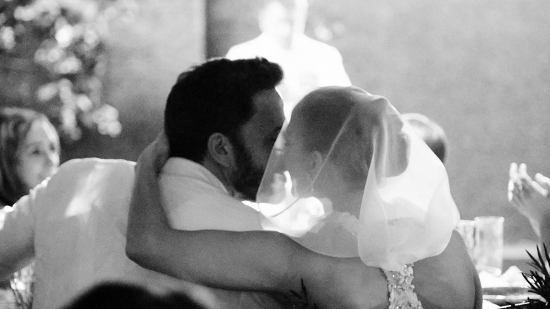   Ben Affleck og Jennifer Lopez i bryllupet deres i Georgia