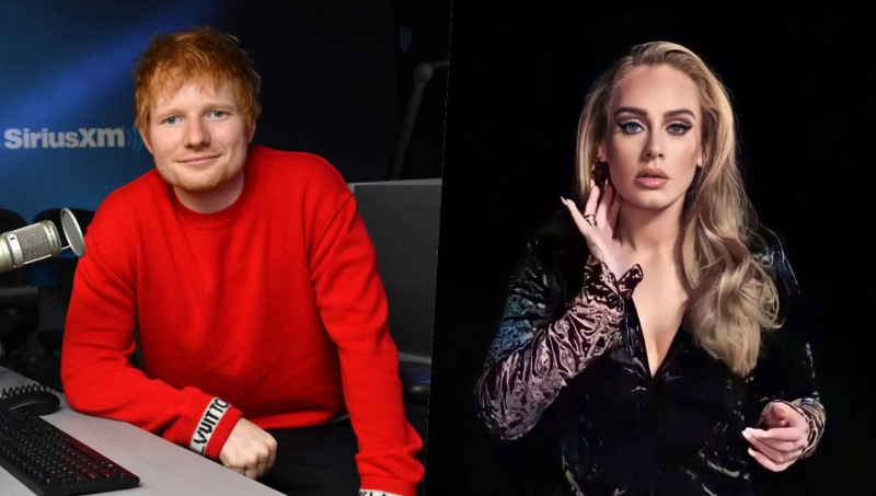   Adele og Ed Sheeran