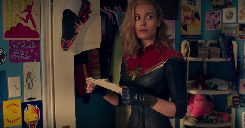   Brie Larson Marvel kapitány szerepében a Ms Marvel creds utáni cameo-ban