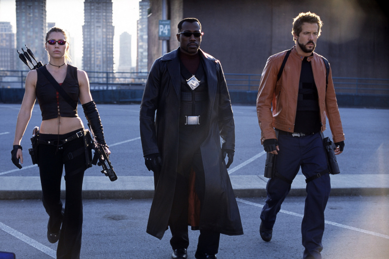   Jessica Biel, Wesley Snipes en Ryan Reynolds in Blade: Trinity