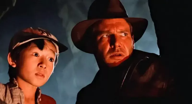   Ke Huy Quan und Harrison Ford in Temple of Doom