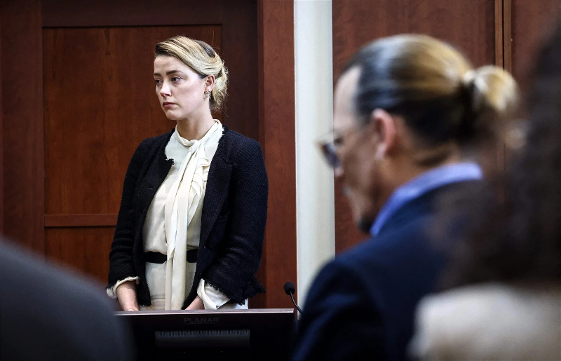   Amber Heard während ihres Prozesses mit Johnny Depp.