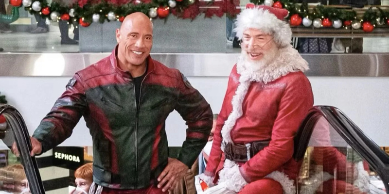   Dwayne Johnson con JK Simmons como Santa para Red One