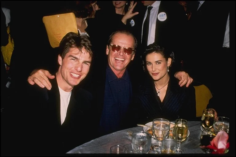   Tom Cruise și Demi Moore cu Jack Nicholson la o petrecere de după