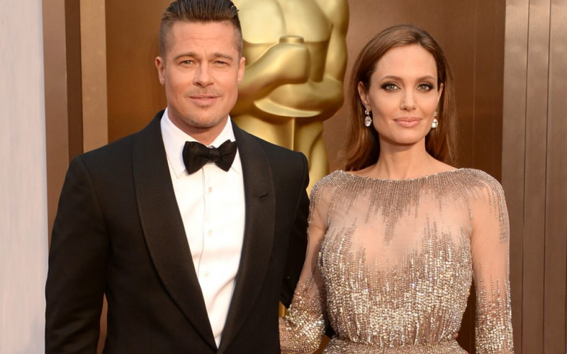   Brad Pitt met ex-vrouw Angelina Jolie