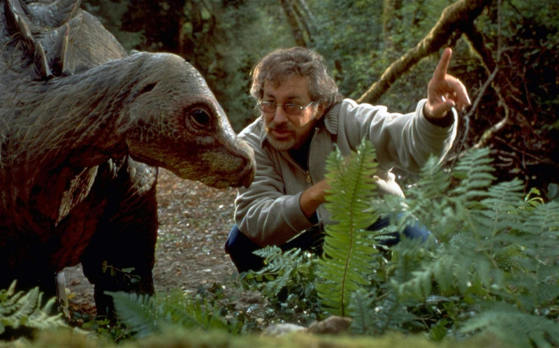   Стивен Спилберг на съемках «Парка Юрского периода»