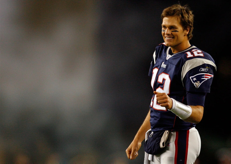   Tom Brady voor de New England Patriots