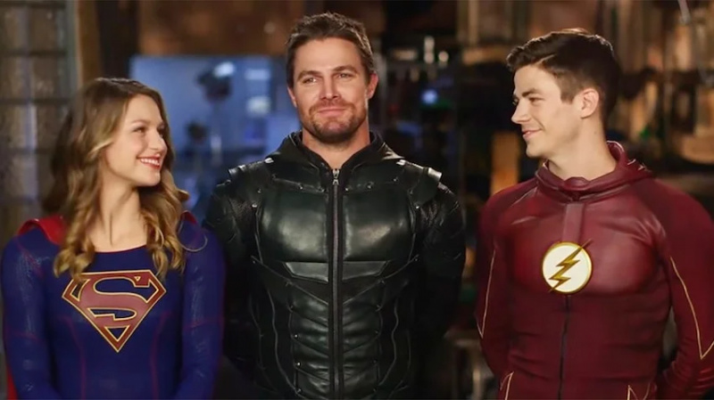   Supergirl, Green Arrow og The Flash