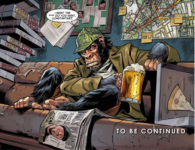 justice league mørk film detektiv sjimpanse drikker øl