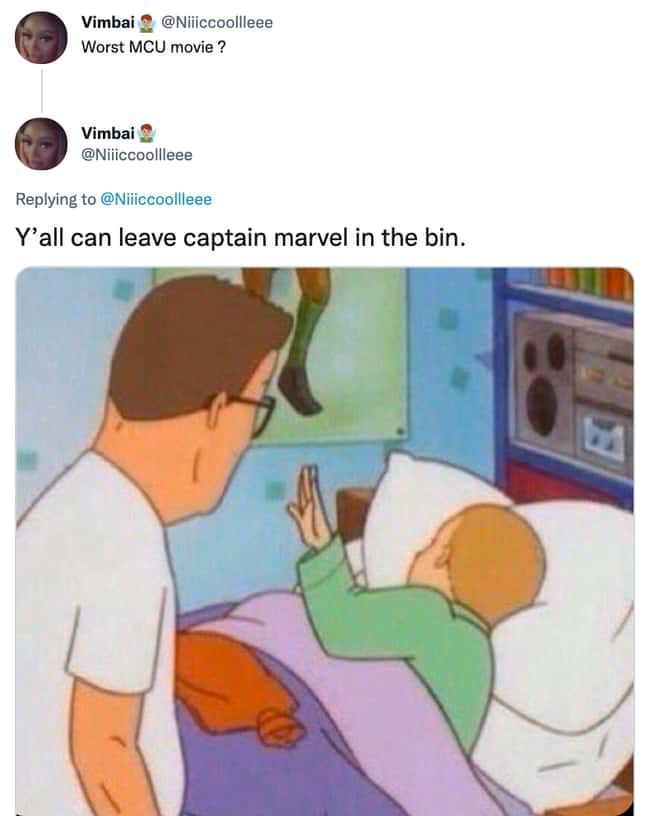 Skicka kapten Marvel till papperskorgen