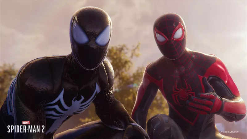   Vaihda Peterin ja Milesin välillä lennossa Marvelissa's Spider-Man 2.