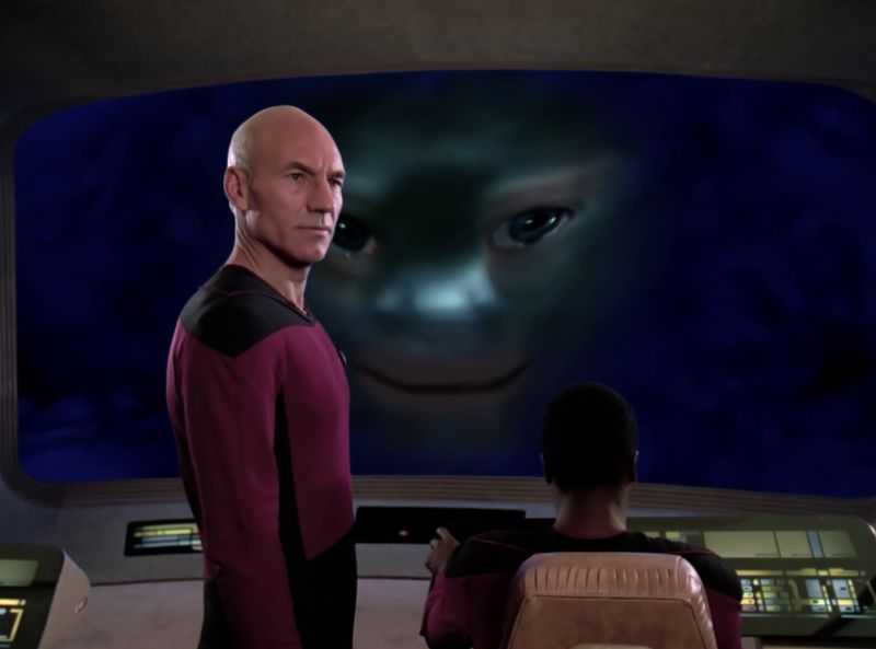 7. Nagilum (Where Silence Has Lease S2): Nagilum, en mäktig fiende, ville använda besättningen på Enterprise för experiment. Picard satte skeppet på auto-destruct eftersom han var ovillig att låta sitt team lida. Nagilum heter Picard