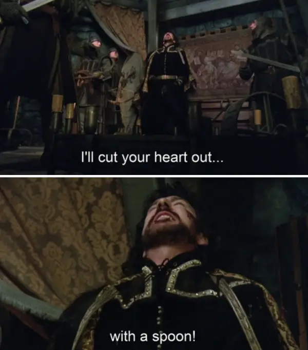   Alan Rickman karjub lakke: 'I'll cut your heart out...with a spoon!&quot;