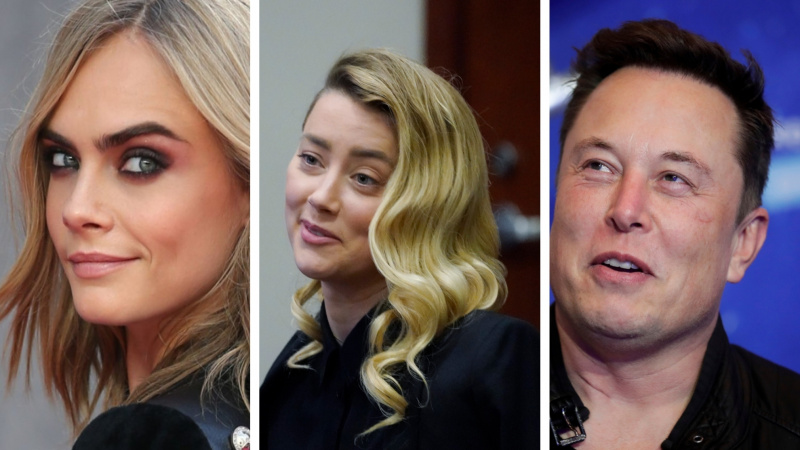   Elon Musk Amber Heard Cara Delevingne Dreier – Fall Johnny Depp-Amber Heard