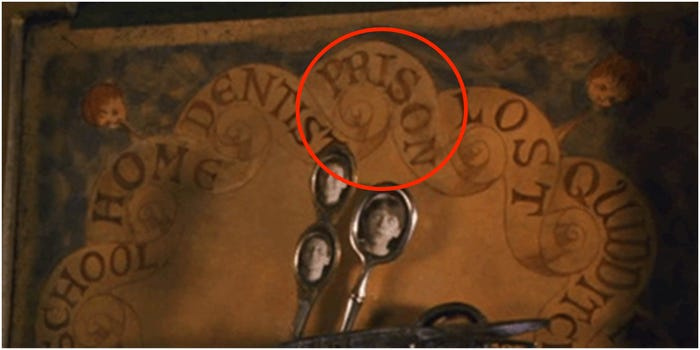   Ban ben'Chamber Of Secrets,' One Of The Options On Molly Weasley's Magical Clock Is 'Prison'