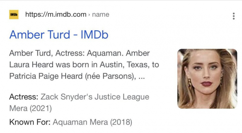Stránka IMDb Amber Heard sa zmenila na „Amber Turd“ počas procesu s Johnnym Deppom
